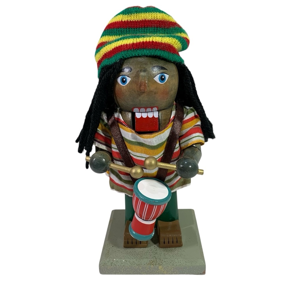 World Market Rastafarian Jamaican Reggae Nutcracker Drummer Christmas Holiday